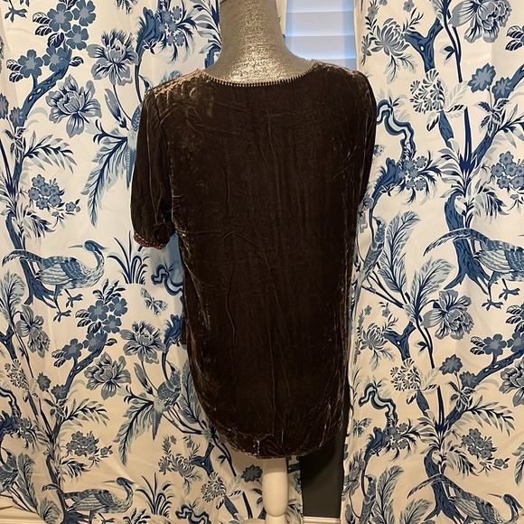 Johhny Was Velvet‎ Brown Floral Blouse Small - Picture 3 of 5